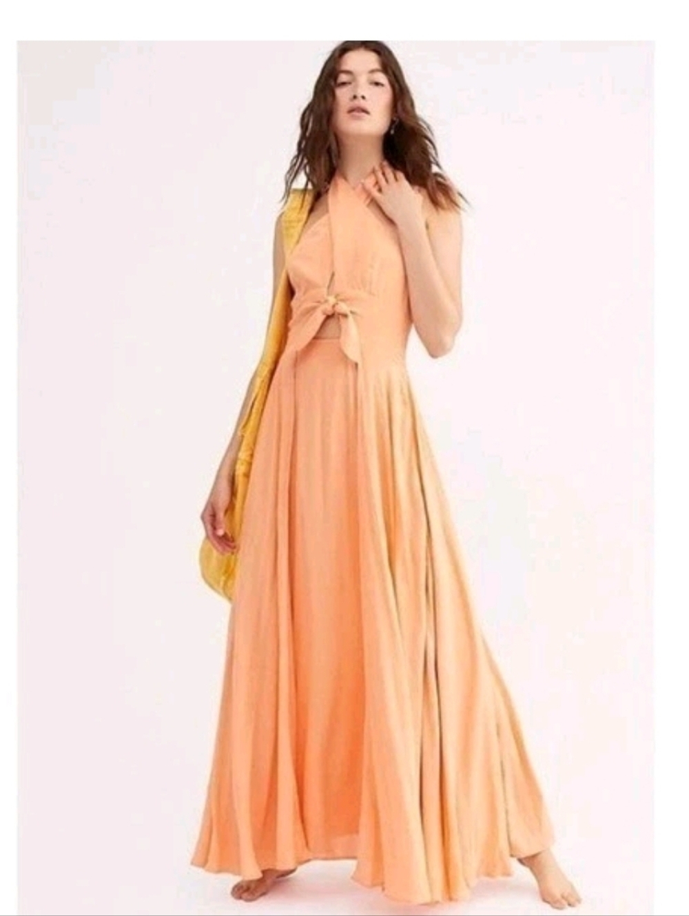 Free People Dress Small Peach The Endless Summer Peach My Long Time Love Halter